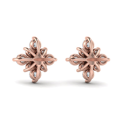 Floating Diamond Star Stud Earrings