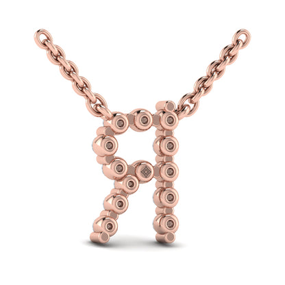 Diamond Alphabet Pendant Necklace, R