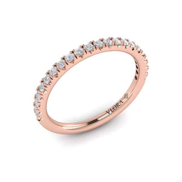 Matching Bands Wedding Band in 14K Rose Gold by Vlora Bridal