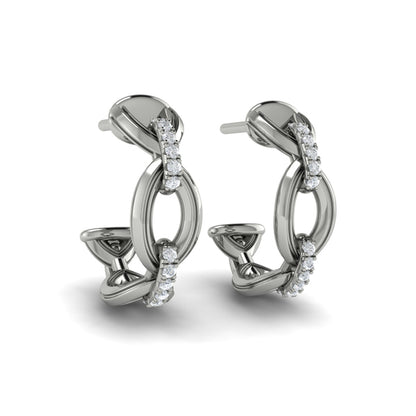 Interlocked Diamond Hoop Earrings