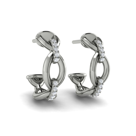 Interlocked Diamond Hoop Earrings