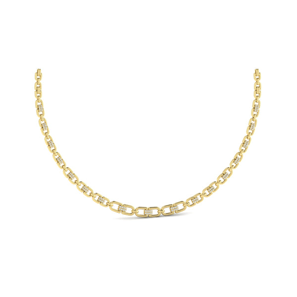 Linked Curves with Diamond Accent Necklace