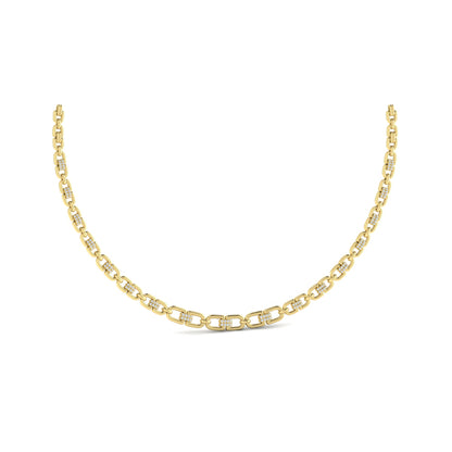 Linked Curves with Diamond Accent Necklace