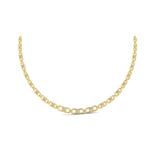 Linked Curves with Diamond Accent Necklace