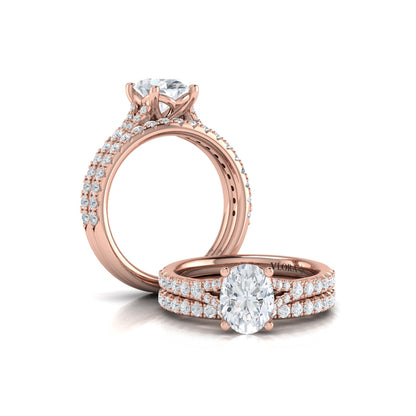 Splendid Cathedral Split Shank Oval Engagement Ring