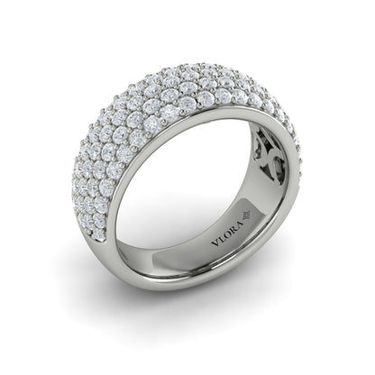 Diamond Multi-Row Statement Ring