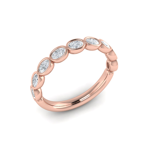 Bezel-Set Oval Stackable Band