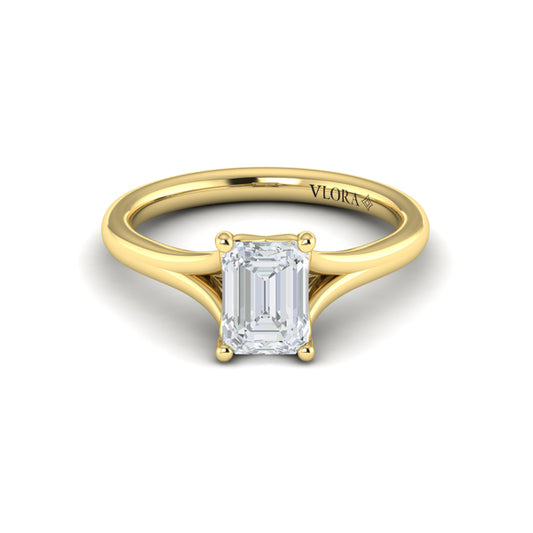 Solitaire Emerald Cut Engagement Ring