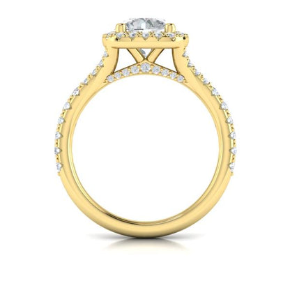 Euro Halo Round Engagement Ring