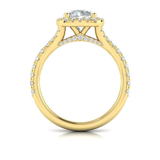 Euro Halo Round Engagement Ring