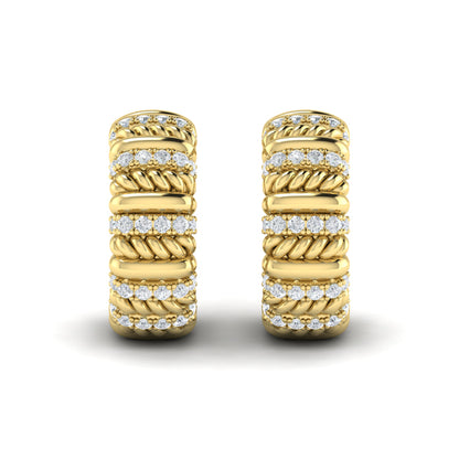 Diamond Rope Hoop Earrings