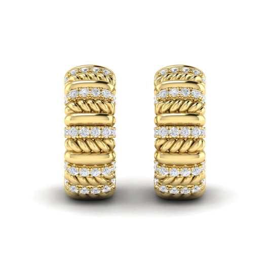 Diamond Rope Hoop Earrings