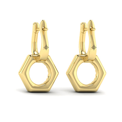 Diamond Open Honeycomb Drop Earrings