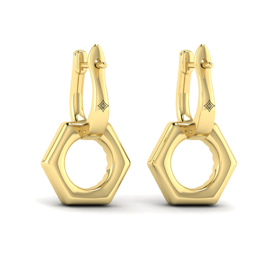Diamond Open Honeycomb Drop Earrings