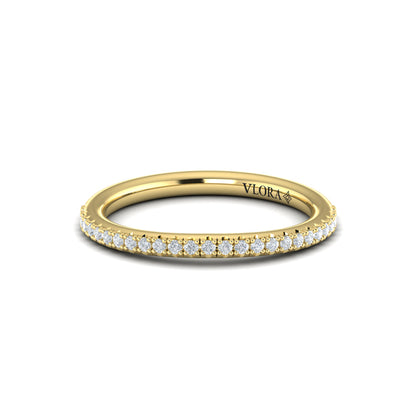 Matching Band for Diamond Accent Bezel Emerald Cut Engagement Ring