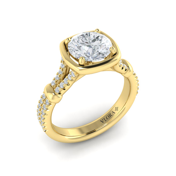Diamond Frame Pavé Engagement Ring