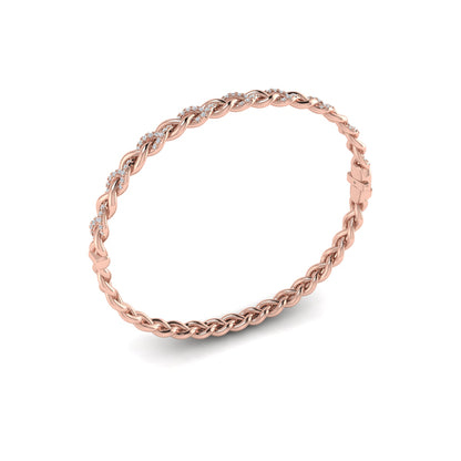 Alternating Diamond Twist Bangle Bracelet