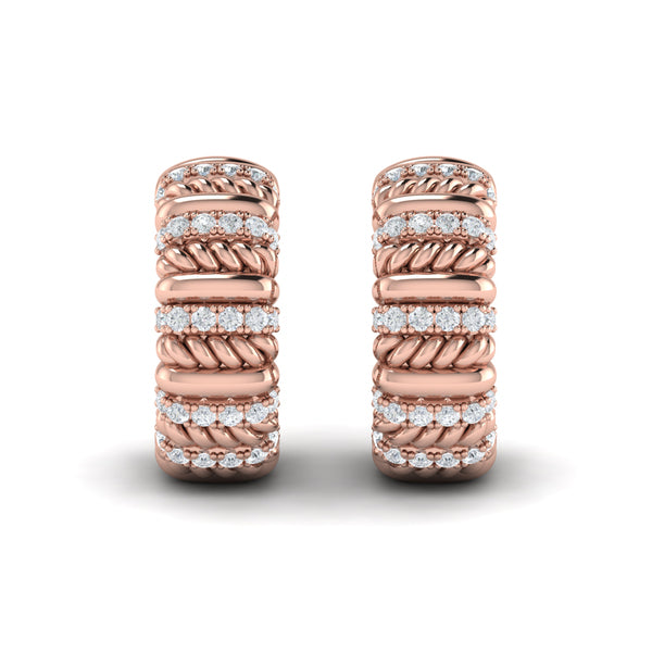Diamond Rope Hoop Earrings