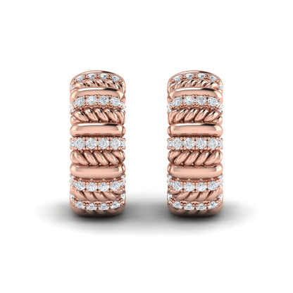 Diamond Rope Hoop Earrings