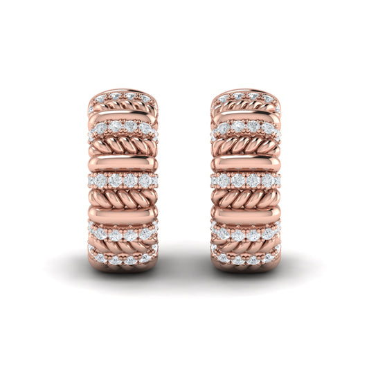 Diamond Rope Hoop Earrings