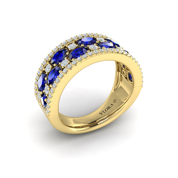 Multi Diamond and Sapphire Statement Ring