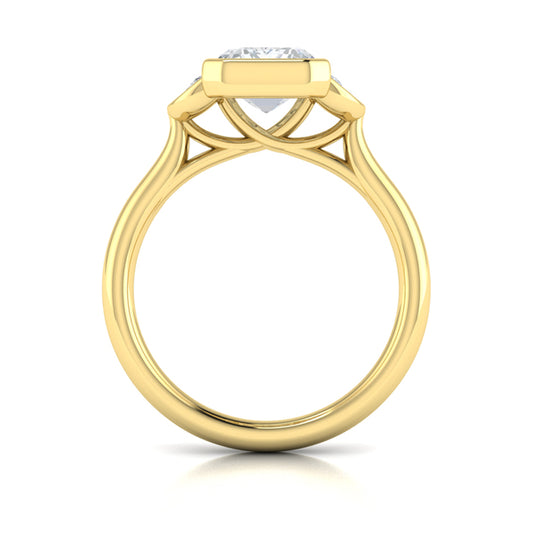 Bezel Three-Stone Engagement Ring