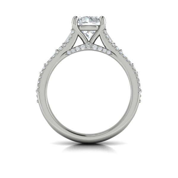 Round Classic Engagement Ring in Platinum by Vlora Bridal