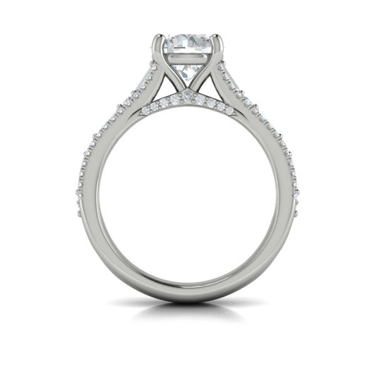 Round Classic Engagement Ring in Platinum by Vlora Bridal