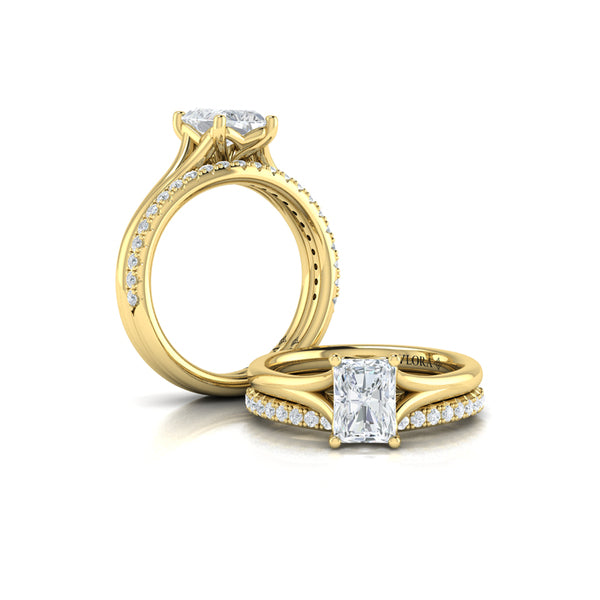 Matching Band for Solitaire Emerald Cut Engagement Ring
