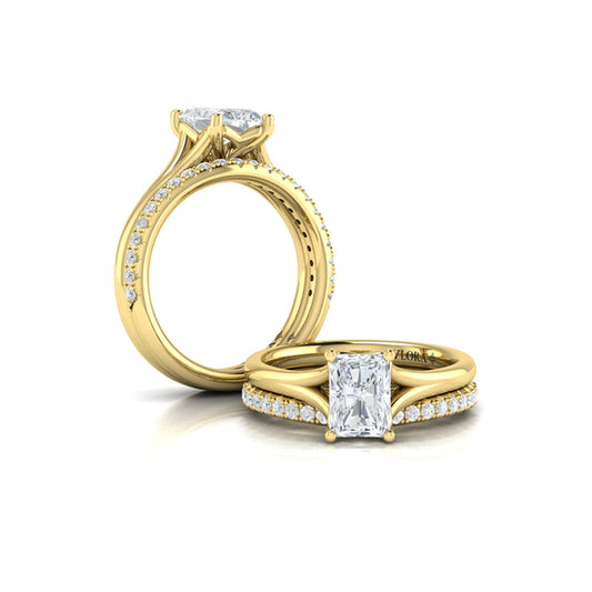 Matching Band for Solitaire Emerald Cut Engagement Ring