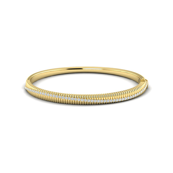 Fluted Bangle with Diamonds