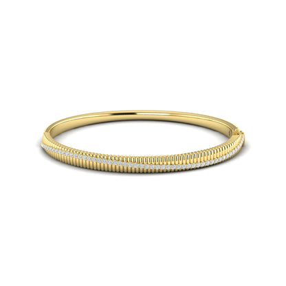 Fluted Bangle with Diamonds