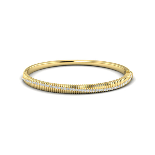 Fluted Bangle with Diamonds