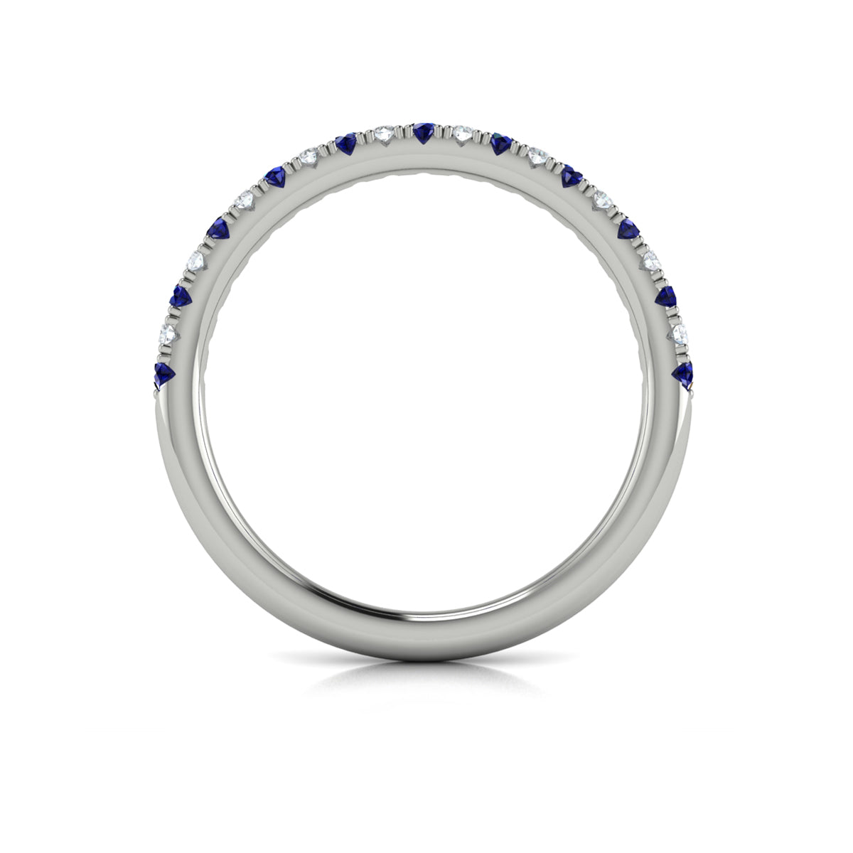 Slim Sapphire and Diamond Stackable Band