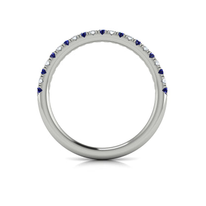 Slim Sapphire and Diamond Stackable Band