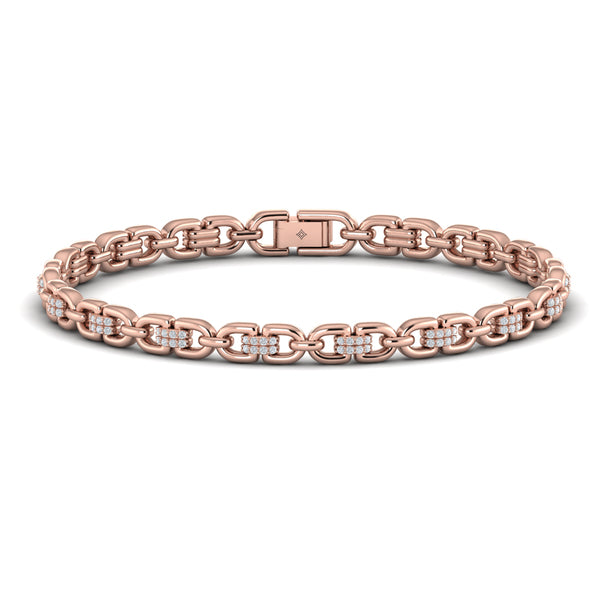 Linked Curves with Diamond Accent Bracelet