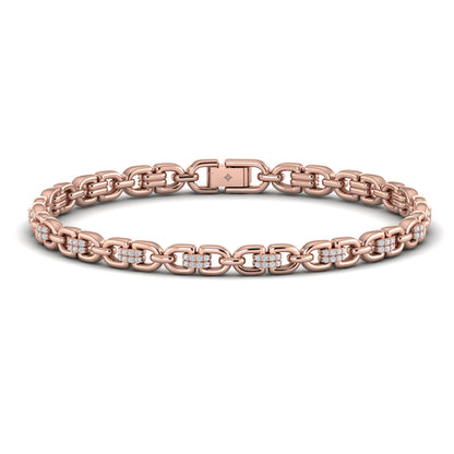 Linked Curves with Diamond Accent Bracelet