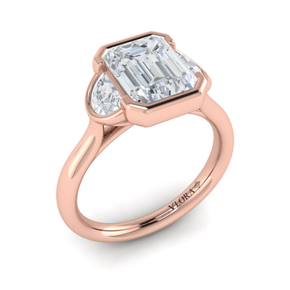Bezel Three-Stone Engagement Ring