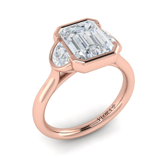 Bezel Three-Stone Engagement Ring