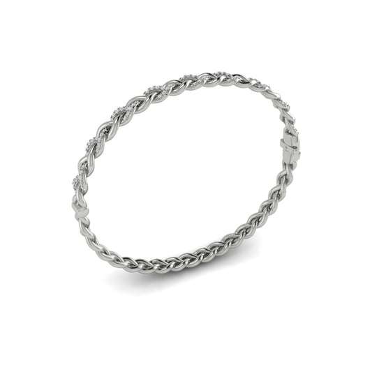 Alternating Diamond Twist Bangle Bracelet