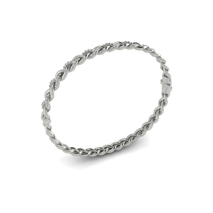 Alternating Diamond Twist Bangle Bracelet