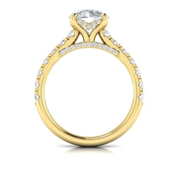 Timeless Cathedral Engagement Ring with Hidden Halo
