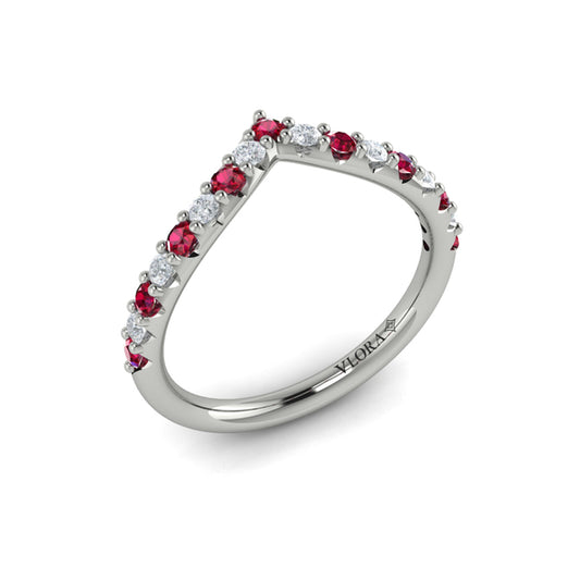Ruby and Diamond Contour Band