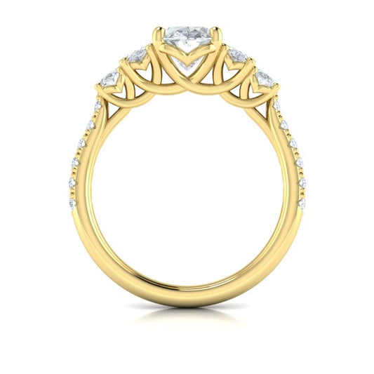 Quintet Oval Engagement Ring