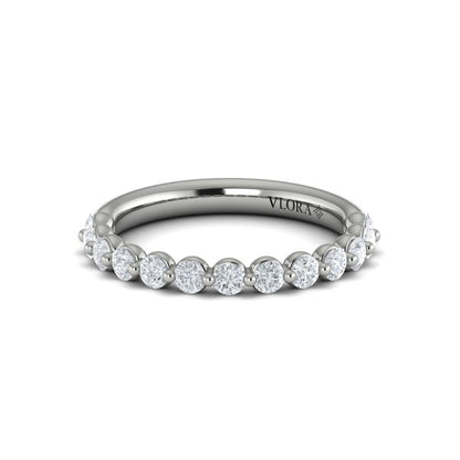 Matching Bands Wedding Band in 14K White Gold by Vlora Bridal