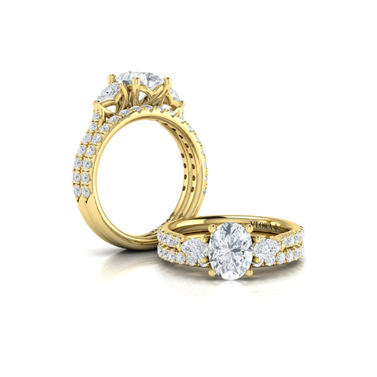 Matching Bands Wedding Band in 14K Yellow Gold by Vlora Bridal
