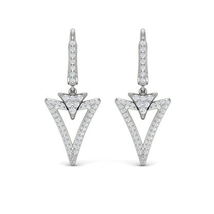 Diamond Open Double Trinity Huggie Earrings