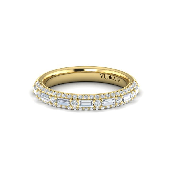 Baguette Domed Stackable Band