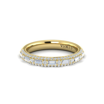 Baguette Domed Stackable Band