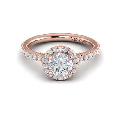 Classic Round Halo Engagement Ring